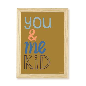 You & Me Kid Art Print - Olive - 12"x16" / 30 x 40cm - Cadre naturel 1