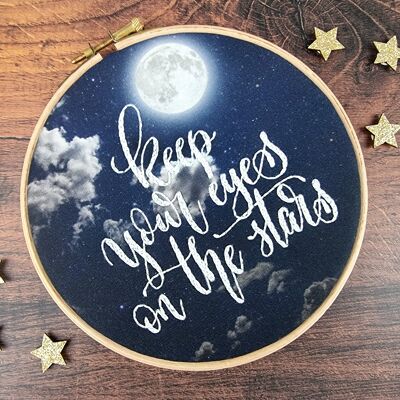 Keep your eyes on the stars Embroidery Kit, Craft DIY Sewing Kit