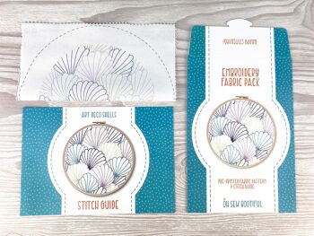 Paquet de tissu de motif de broderie de coquillages Art déco, kit de bricolage 2