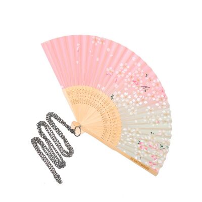 PINK HAND FAN ON A CHAIN