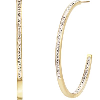 Traveller Creolen (3/4) Stainless Steel gold plated Crystals - 182043