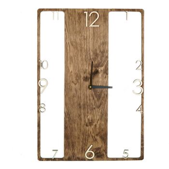 Grande horloge murale en bois rectangle vertical 1