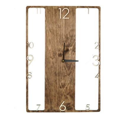 Large wall clock wooden vertical rectangle