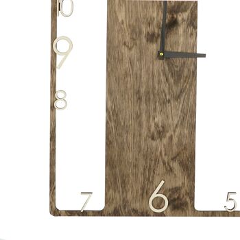 Grande horloge murale en bois rectangle vertical 12