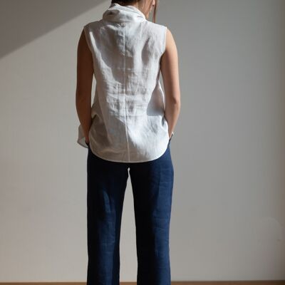 PACE - Linen sleeveless blouse