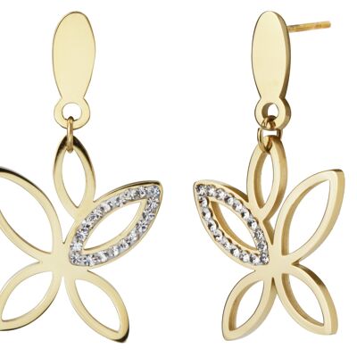 Traveller Drop earrings Stainless Steel gold plated, butterfly - 182060
