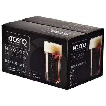 (6x) Verre à bière type Nonic 500ml - MIXOLOGY - KROSNO 3