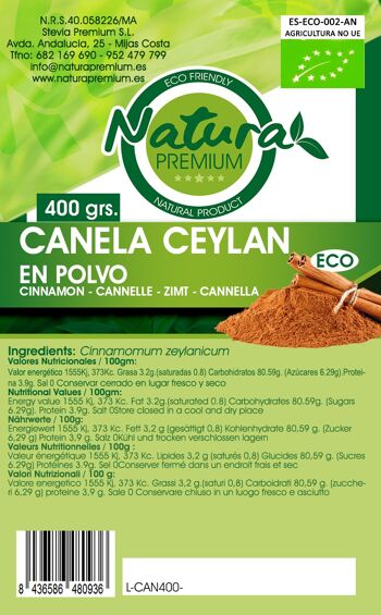 Poudre de cannelle de Ceylan - 400 g. 2