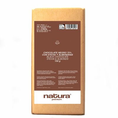 Stevia Dark Chocolate with Almonds (150 grs.)