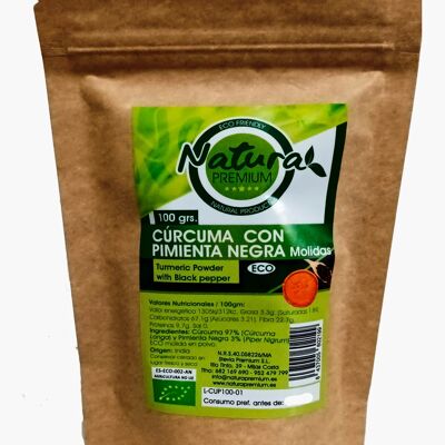 CURCUMA MOLIDA CON PIMIENTA NEGRA 100 GRS BIO