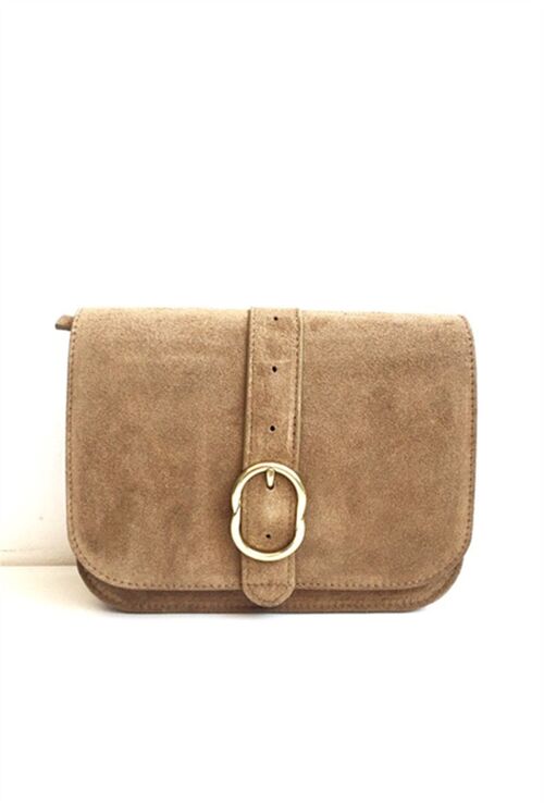 Sac Jenn ,  Sac bandoulière en cuir , leather bag , sac à main , maroquinerie - Beige