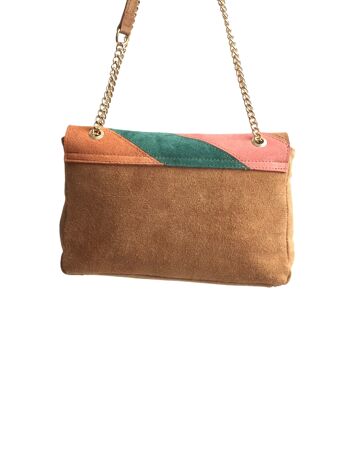 Alexia Sac bandoulière en cuir rainbow bag medium , leather bag , sac à main , maroquinerie - Magenta 2