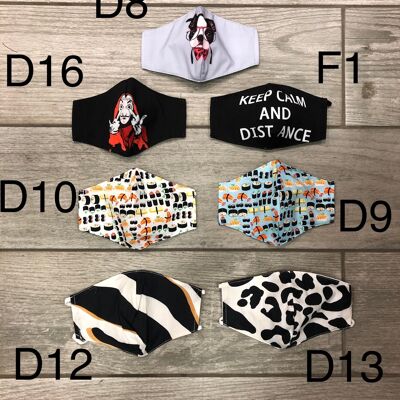 Masque tissus lavable et réutilisable cartoon et Marvel - 3D - D10 sushi blanc