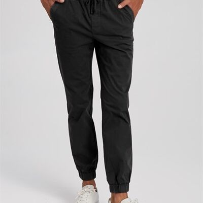 IVO - Pantalón jogger chino de sarga - Negro