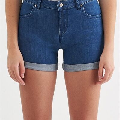 ALINA - Regular Fit Denim Jeans Shorts - Mid Blue