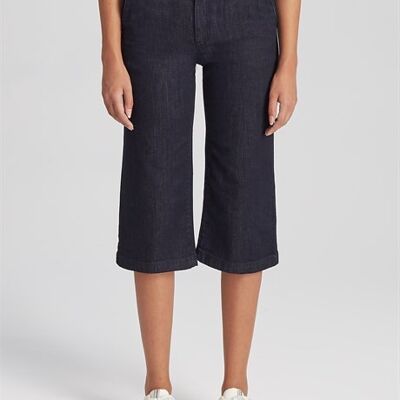 TERA - Crop Fit Denim Jeans Pants - Dark Blue