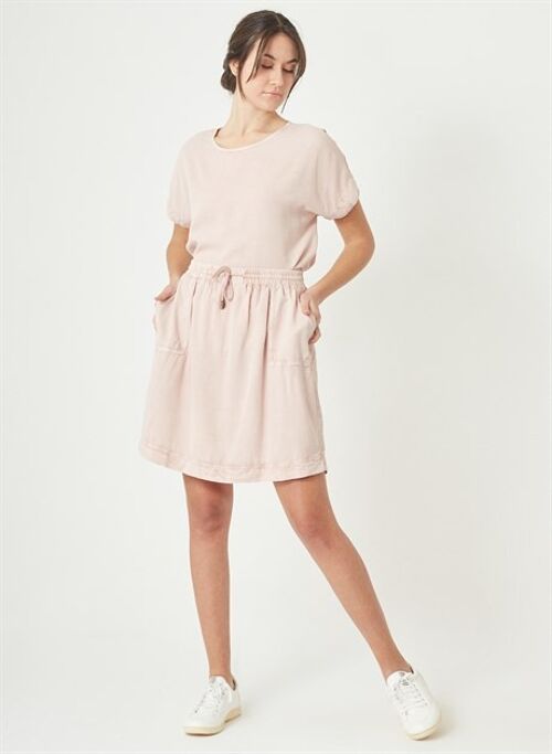 LUCIA - Mini Tencel  Skirt With Pocket - Dusty Rose