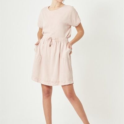 LUCIA - Mini Tencel  Skirt With Pocket - Dusty Rose