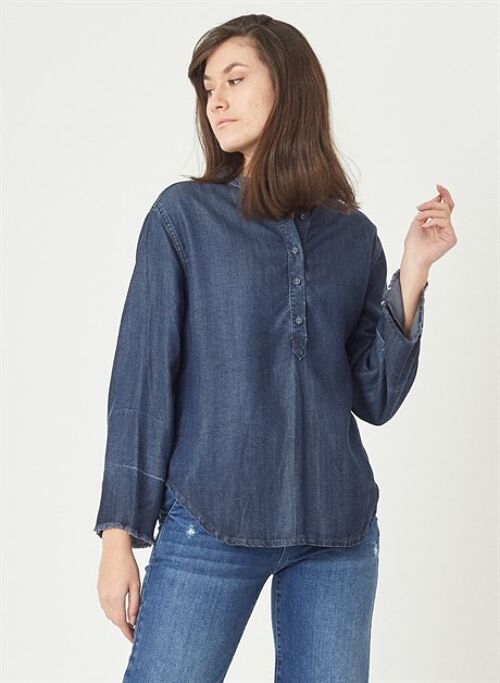 DIANA - Denim Tencel  Shirt - Mid Blue