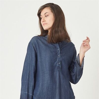DIANA - Denim Tencel  Shirt - Mid Blue