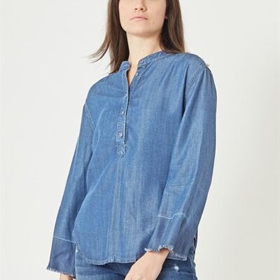 DIANA - Denim Tencel  Shirt - Light Blue