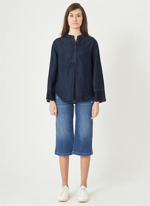 DIANA - Denim Tencel  Shirt - Dark Blue