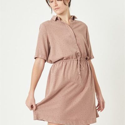 ISABELLA - Tencel Allover Printed Dress - Dusty Mauve