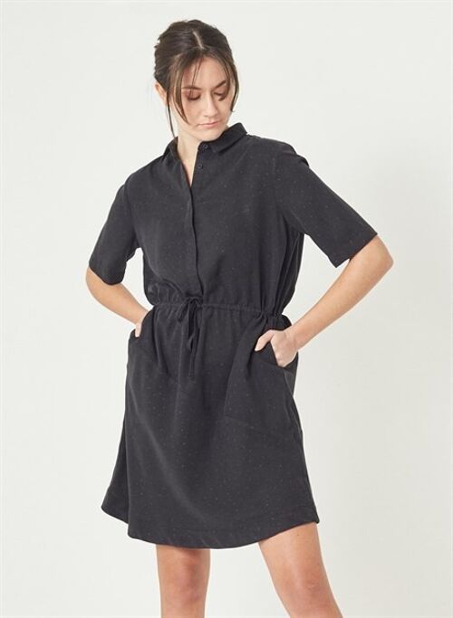 ISABELLA - Tencel Allover Printed Dress - Black