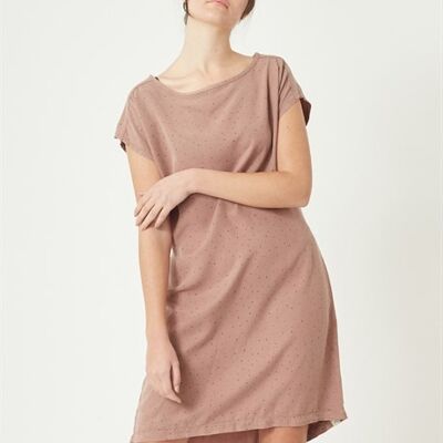 DINA - Long Allover Printed Tencel Dress - Dusty Mauve