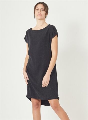 DINA - Robe longue en Tencel imprimé allover - Noir 1