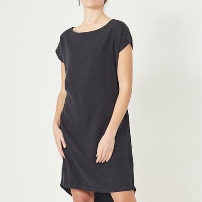 DINA - Long  Allover Printed Tencel Dress - Black