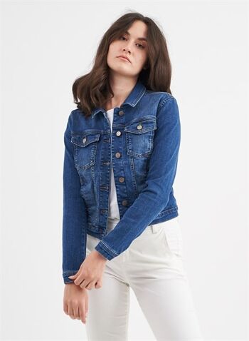 JENNA - Veste en jean classique en denim - Bleu moyen 1