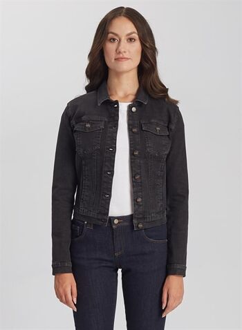 JENNA - Veste en jean classique en jean - Denim noir 2