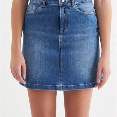 EMMA - Mini Denim Jeans Skirt - Light Blue