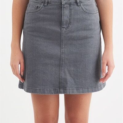 EMMA - Mini Denim Jeans Skirt - Gray Denim