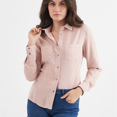 DONNA - Regular Fit Tencel Longsleeve Shirt - Dusty Rose