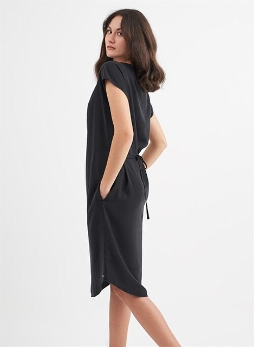 DINA - Long Tencel  Dress - Black