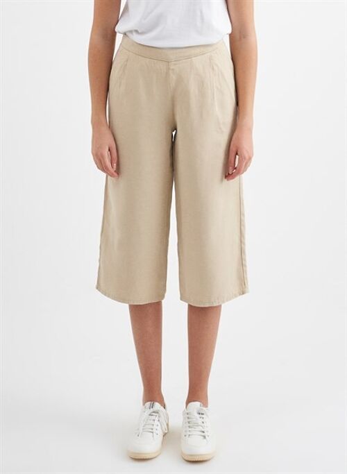 TERA - Crop Tencel Linen Pant - Beige