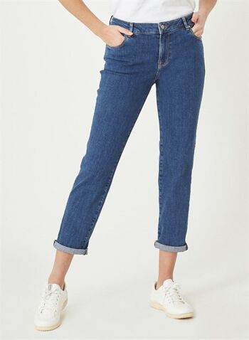 NILA - Pantalon Jeans Coupe Boyfriend - Bleu Moyen 4