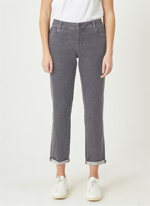 NILA  - Boyfriend Fit Denim Jeans Pants - Grey