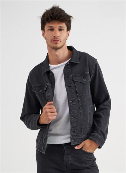MATTEO -  Classic Denim Jeans Jacket - Black Denim