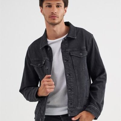 MATTEO -  Classic Denim Jeans Jacket - Black Denim