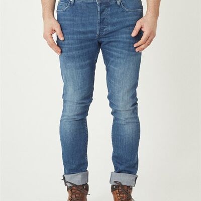 MINO - Pantaloni Jeans Denim Slim Fit - Azzurro