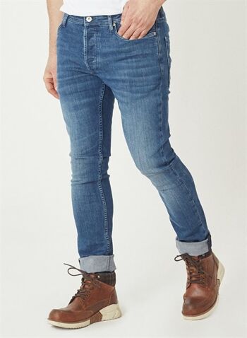 MINO - Pantalon en jean coupe slim - Bleu clair 3