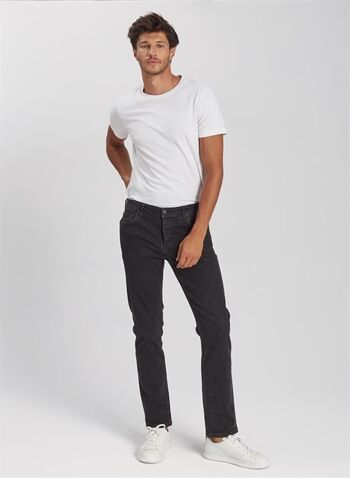 LEO - Pantalon Jeans Coupe Droite - Denim Noir 1