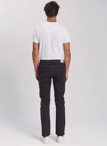 LEO - Pantalon Jeans Coupe Droite - Denim Noir 4