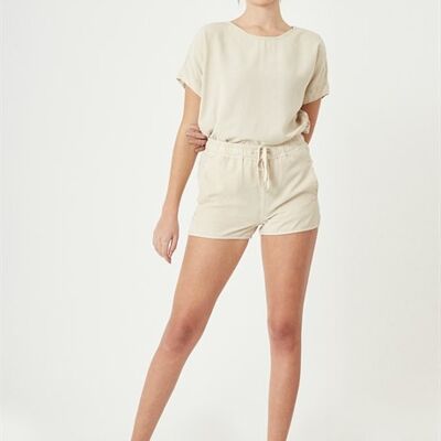 ELISA - Mini Shorts de Tencel - Beige
