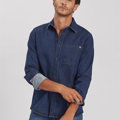 DIEGO - Camicia in jeans di jeans regular fit - Blu medio