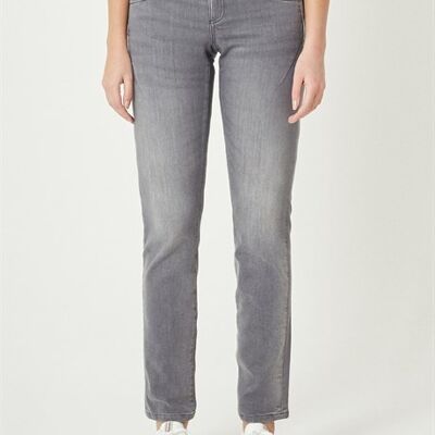 HANNA - Pantalon en jean coupe classique - Gris