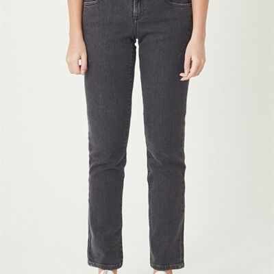HANNA - Pantalon en jean coupe classique - Noir